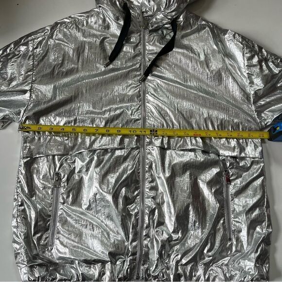 MAJE BOOMER METALLIC WINDBREAKER JACKET IN MULTI 38 - Picture 11 of 15